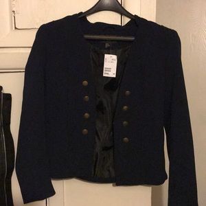H&M Navy Gold Button Blazer